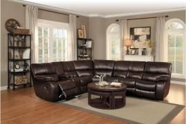 Pecos Dark Brown Leather Sectional 8480BRW by Homelegance